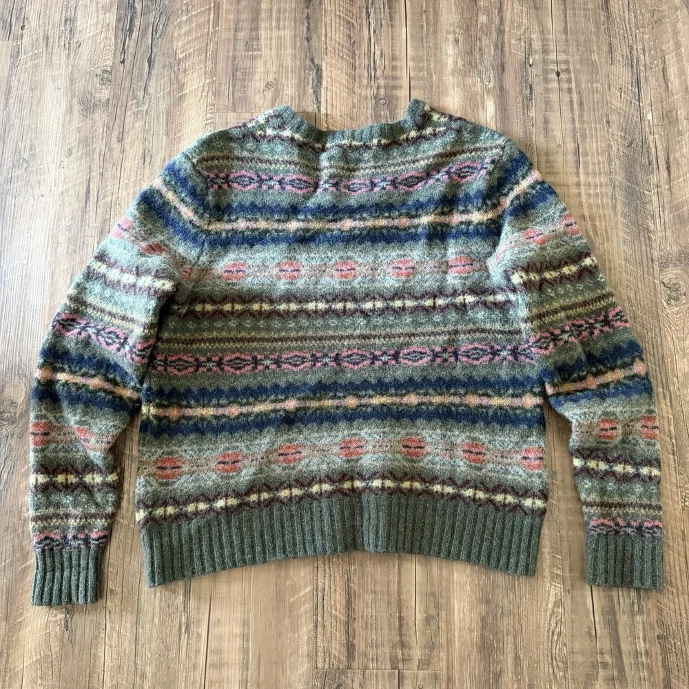 VTG by Ralph Lauren Fair Isle Knit Sweater Wool Alpaca Men's Size L Preppy READ